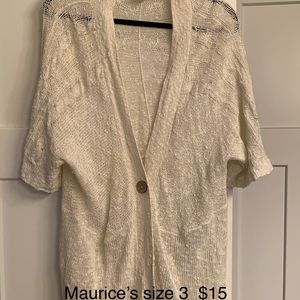 Cream cardigan from Maurices